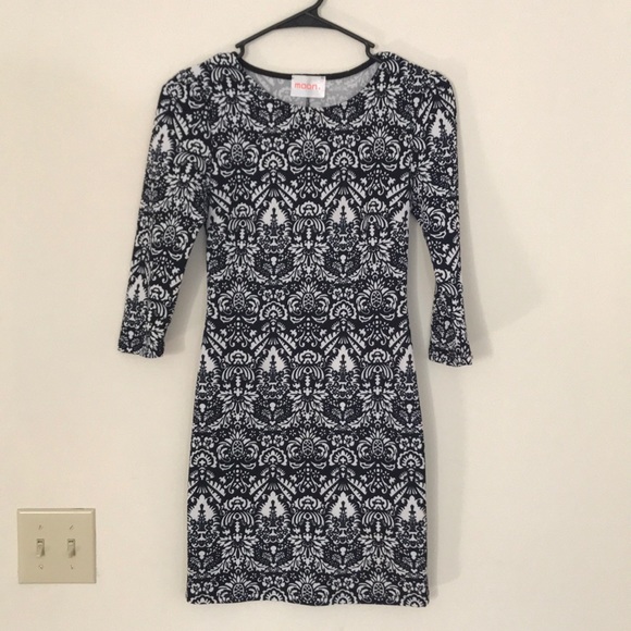 Lulus Ivory and Navy Blue Print Dress - Picture 3 of 3